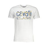 Cavalli Class White Cotton T-Shirt -   -  Cavalli Class.